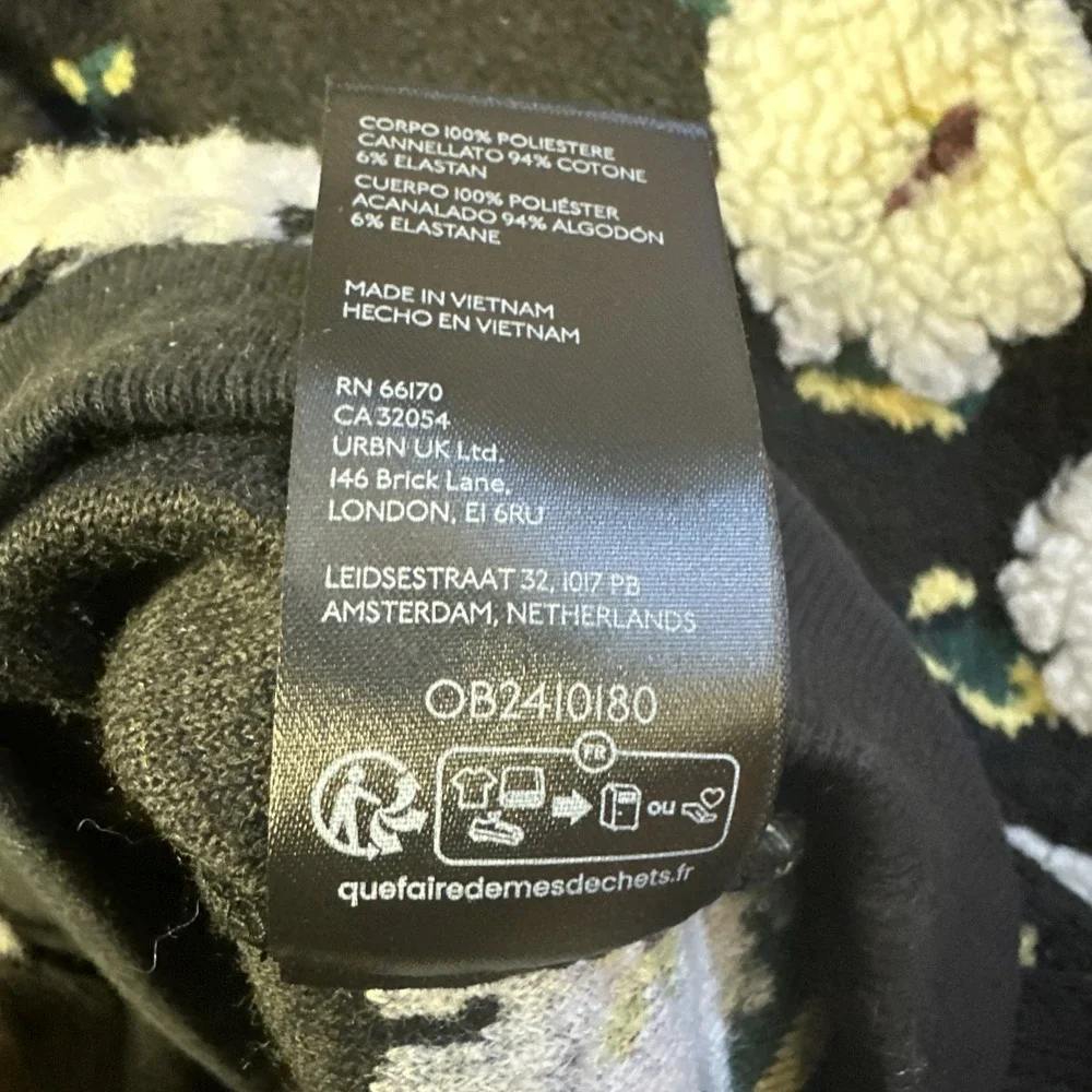 By Anthropologie NWT Medium Sherpa‎ Fleece Flowers Sweater Top Puff Sleeves